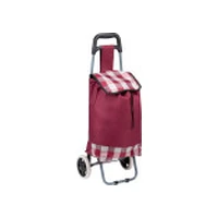 Iepirkumu maisiņu ratiņi ar rāmi. 31 litrs. sarkanā un baltā krāsā Torba na zakupy ze 31L czerwono
