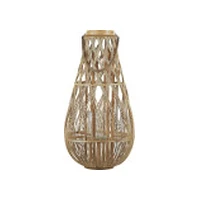 Beliani Koka laterna 77 cm spilgta Tonga Lampion drewniany jasny