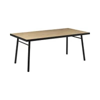 Beliani Lumarko Ēdamistabas galds 180 x 90 cm gaiša koka ar melnu Ivorie Do jadalni jasne drewno czarnym
