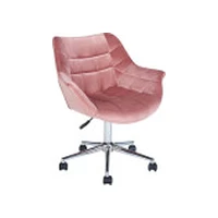 Biroja krēsls Beliani regulējams velūra rozā Labelle Lumarko Biurowe regulowane welurowe