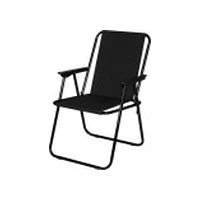 Royokamp tūrisma krēsls ar roku balstiem salocīts melns Turystyczne 57X44X75Cm czarne