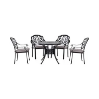 Shumee Garden galda un 4 krēslu komplekts melns Ancona Zestaw ogrodowy czarny