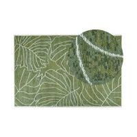 Beliani kokvilnas paklājs Monstera lapas 200 x 300 cm zaļš Sarmin Lumarko Dywan monstery zielony