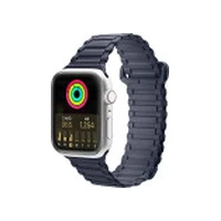 Dux Ducis Siksna Armor Version Apple Watch Se siksniņa. 8. 7. 6. 5. 4. 3. 2. 1 41. 40. 38 mm silikona magnētiskā siksniņa rokassprādze zilā krāsā Strap pasek Se. silikonowa magnetyczna opaska bransoleta niebieski