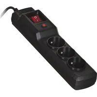 Activejet Combo 3Gn 3M black power strip with cord