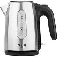 Adler Ad 1273 electric kettle 1 L 1200 W Black, Hazelnut, Stainless steel