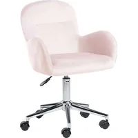 Beliani Krzesło biurowe regulowane welurowe różowe Priddy Lumarko 382938 Bel