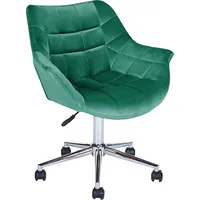 Beliani Krzesło biurowe regulowane welurowe zielone Labelle Lumarko 382774 Bel