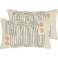 Beliani Lumarko 2 poduszki dekoracyjne geometryczny wzór 30 x 50 cm wielokolorowe Tiarella 307470 Bel