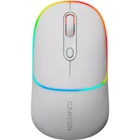 Canyon Mysz Mw-22, 2 in 1 Wireless optical mouse with 4 buttons,Silent switch for right/left keys,DPI 800/1200/1600, modeBT/ 2.4Ghz, 650Mah Li-Poly battery,RGB backlight,Snow white, cable length 0.8M, 1106234.2Mm, 0.085Kg Art675066