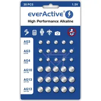 Everactive Mini alkaline battery Set everActive 10 x G3 / Lr41, 5 G4 Lr626, G10 Lr1130, G13 Lr1154 Agmix30Bl