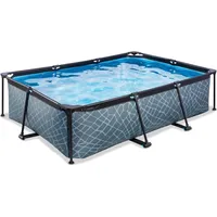 Exit Toys Stone Pool, Frame Pool 220X150X65Cm, swimming pool Grey, with filter pump 30.00.21.00