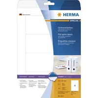Herma Etykiety Special 5121, na segregatory, A4, białe, 157 x 61 mm, papier matowy nieprzejrzysty, 100 szt., zaokrąglone narożniki. 5121