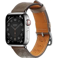 Hurtel Strap Leather skórzany pasek Apple Watch Se, 8, 7, 6, 5, 4, 3, 2, 1 41, 40, 38 mm opaska bransoleta ciemnobrązowy 9145576276266