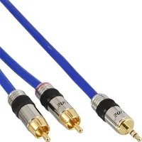 Inline Kabel Jack 3.5Mm - Rca Cinch x2 0.5M niebieski 89929P