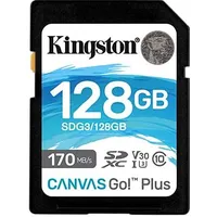 Kingston Karta Canvas Go Plus Sdxc 128 Gb Class 10 Uhs-I/U3 V30 Sdg3/128Gb
