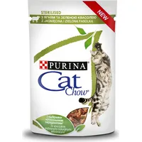 Purina Nestle Cat Chow Sterilised Gig Lamb Green Beans in sauce 85G Art498646