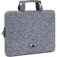 Rivacase Anvik 13.3 Laptop sleeve, light grey, with handle, waterproof material, plush interior, back pocket for smartphone, business cards, accessories Rc7913Gy