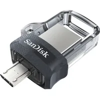 Sandisk Ultra Dual m3.0 Usb flash drive 128 Gb Type-A / Micro-Usb 3.2 Gen 1 3.1 Black,Silver,Transparent Sddd3-128G-G46