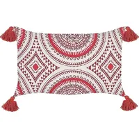 Beliani Bawełniana poduszka dekoracyjna w orientalny wzór 30 x 50 cm czerwono-biała Anthemis Lumarko 356897 Bel