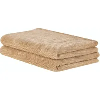 Beliani Komplet 2 ręczników bawełnianych frotte beżowy Mitiaro Lumarko 355954 Bel