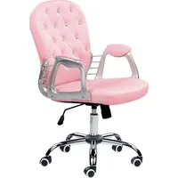 Beliani Krzesło biurowe regulowane ekoskóra różowe z kryształkami Princess Lumarko 383435 Bel