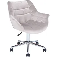 Beliani Krzesło biurowe regulowane welurowe szare Labelle Lumarko 382738 Bel