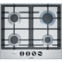 Bosch Serie 6 Pcp6A5B90 hob Black, Stainless steel Built-In Gas 4 zones