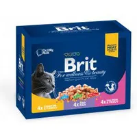 Brit Premium Cat Pouches Family Plate Poultry  Fish 12X100G 8595602506255