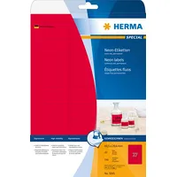 Herma Etykiety kolorowe 5045, A4, 63.5 x 29.6 mm, papier matowy jaskrawy czerwony, 540 szt 5045