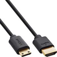 Inline Kabel Slim Ultra High Speed Hdmi Cable Am/Cm Mini 8K4K gold plated black 1M 17901C
