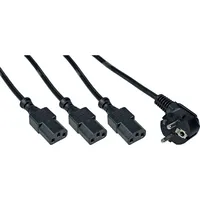 Inline Kabel zasilający koniczynka do laptopa Y-Power 1X Typ F Wtyczka wtyczki Iec 3X czarny 1M 16657G