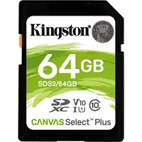 Kingston Technology Canvas Select Plus memory card 64 Gb Sdxc Class 10 Uhs-I Sds2/64Gb