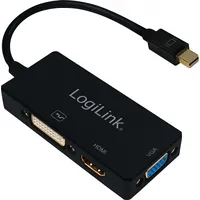 Logilink Adapter Av Displayport Mini - Hdmi D-Sub Vga Dvi-I czarny Cv0110