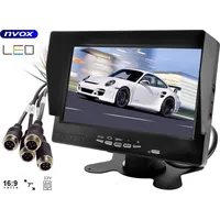 Nvox Monitor samochodowy lcd 7Cali ahd cofania i monitoringu z obsługą do 4 kamer 12V 24V Ahm6124 Quad Ahd 4P