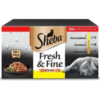 Sheba FreshFine Drobiowe Smaki 50X 50G Saszetka - mokra karma dla kotów 