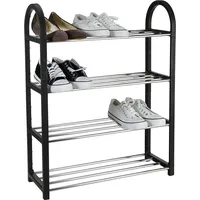 Storage Solutions Regał szafka organizer stojak na buty 4 poziomy uniwersalny 170458400-Czarny
