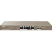 Tenda Teg1118P-16-250W network switch Unmanaged Gigabit Ethernet 10/100/1000 Power over Poe 1U Brown Tef1118P-16-250W