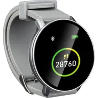 Umbro Smartwatch Opaska zegarek monitorujacy srebrny okrągły 473680