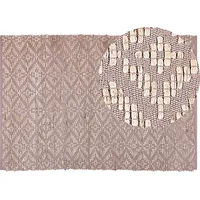 Beliani Dywan bawełniany 160 x 230 cm beżowy z różowym Gerze Lumarko 379049 Bel