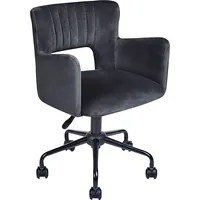 Beliani Krzesło biurowe regulowane welurowe czarne Sanilac Lumarko 382864 Bel