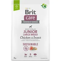 Brit Care Dog Sustainable Junior Large Breed Chicken  Insect - dry dog food 3 kg Art685877