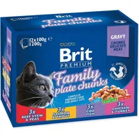 Brit Cat Pouches Family Plate - wet cat food 12 x 100G Art562549