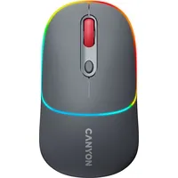 Canyon Mysz Mw-22, 2 in 1 Wireless optical mouse with 4 buttons,Silent switch for right/left keys,DPI 800/1200/1600, modeBT/ 2.4Ghz, 650Mah Li-Poly battery,RGB backlight,Dark grey, cable length 0.8M, 1106234.2Mm, 0.085Kg Art806152
