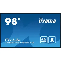 Iiyama System interaktywny iiyama Prolite Cyfrowa tablica A 2,49 m 98 Led Wi-Fi 500 cd/m² 4K Ultra Hd Czarny Procesor wbudowany Android 11 24/7 Lh9875Uhs-B1Ag