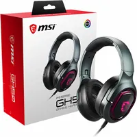 Msi Immerse Gh50 7.1 Virtual Surround Sound Rgb Gaming Headset Black with Ambient Dragon Logo, Mystic Light, Usb, inline audio controller, 40Mm Drivers, detachable Mic S37-0400020-Sv1