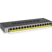 Netgear Gs116Pp Unmanaged Gigabit Ethernet 10/100/1000 Power over Poe Black Gs116Pp-100Eus