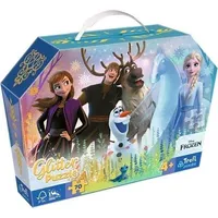Trefl Puzzle 70El brokatowe w kuferku Frozen Magiczna przyjaźń 53018