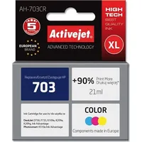 Activejet Ah-703Cr Ink Cartridge for Hp Printer, Compatible with 703 Cd888Ae  Premium 21 ml colour. Prints 90 more.