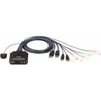 Aten 2-Port Usb Displayport Cable Kvm Switch Cs22Dp-At